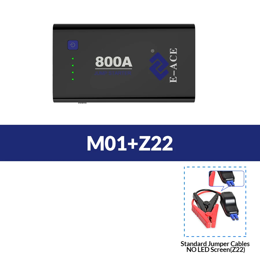 E-ACE стартер для автомобиля аккумулятор power Bank 800A 12V аварийный портативный усилитель батареи пусковой усилитель устройства с USB - Цвет: M01-Z22