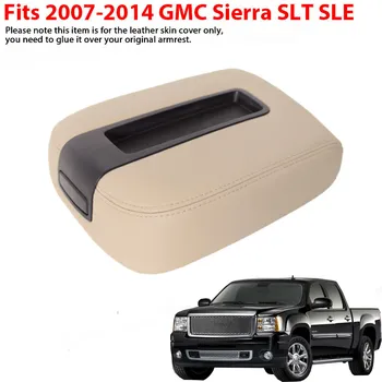 

For Chevy Tahoe Silverado GMC Sierra Yukon Armrest Box Cover Center Console PU Leather 2007 2008 2009 2010 2011 2012 2013 2014