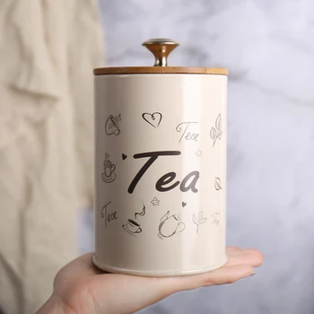 

3pcs With Cover Kitchen Counter Metal Snack Vintage Multifunctional Jars Dry Food Pots Coffee Storage Canister Set Tea Household