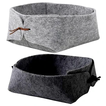 

2 Pcs Felt Storage Box Desktop Tray Fruit Bowl Collecting Basket Sundry Collection-Boxes Storage Bins Banana Case Baby Music Bas