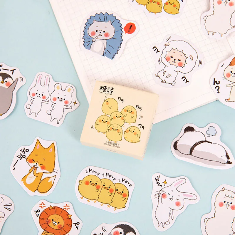 45 шт./кор. милые наклейки с изображениями животных Kawaii Канцелярские Стикеры s
