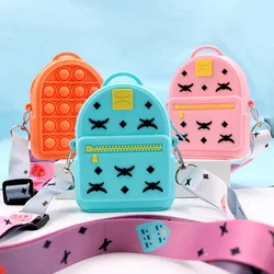 Monedero de moda de invierno para niña, bolsa de hombro Antiestrés con hoyuelos simples, juguete para niño, novedad de 2021