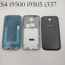 Чехол для samsung Galaxy S4 i9500 i9505 i337 с полным корпусом, средняя рамка+ задняя крышка+ кнопка, запасные части для samsung Galaxy S4 i9500