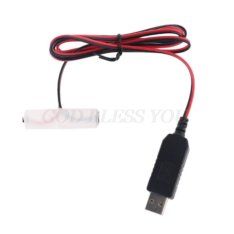 LR6 AA Battery Eliminator 2m USB Power Supply Cable Replace 1 to 4pcs AA Battery for Radio Electric Toy Clock LED Strip
