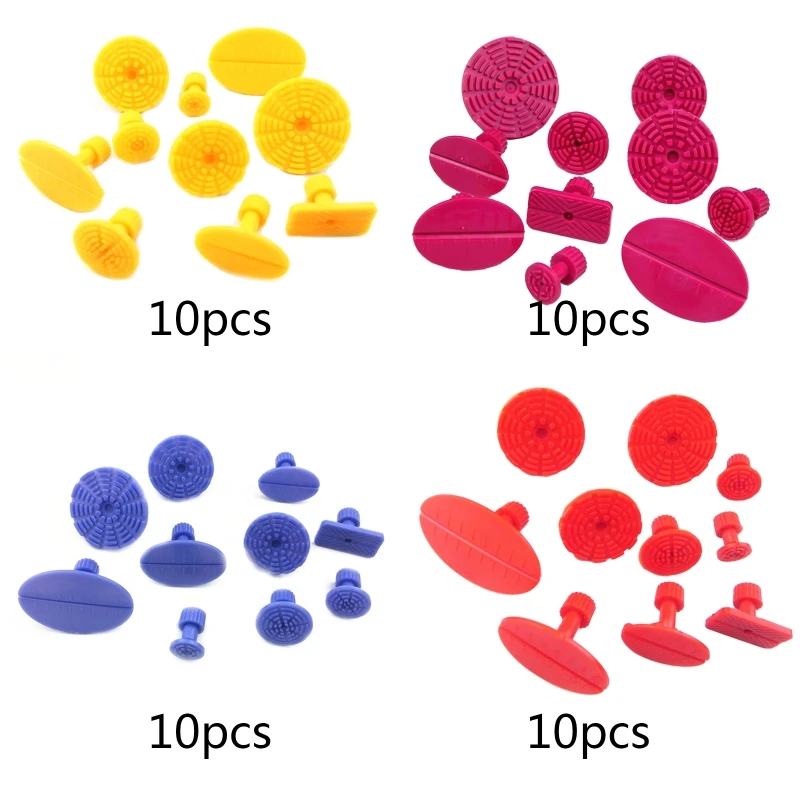 

10pcs Anti-slide Auto Body Dent Paintless Repair Dent Puller Plastic Glue Tabs Automobile Sheet Metal Repair Gaskets Tool
