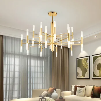 

Postmodern luxury Designer Black Gold Led Ceiling Art Deco Suspended Chandelier Light Lamp for Kitchen Living Room Loft Bedroom