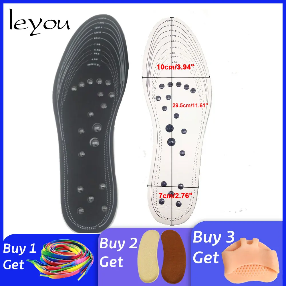 Leyou Unisex Therapy Insoles Massage Insole Size