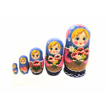 

Lhm10196 matryoshka "poppy bouquet" 5 puppet, Khokhloma