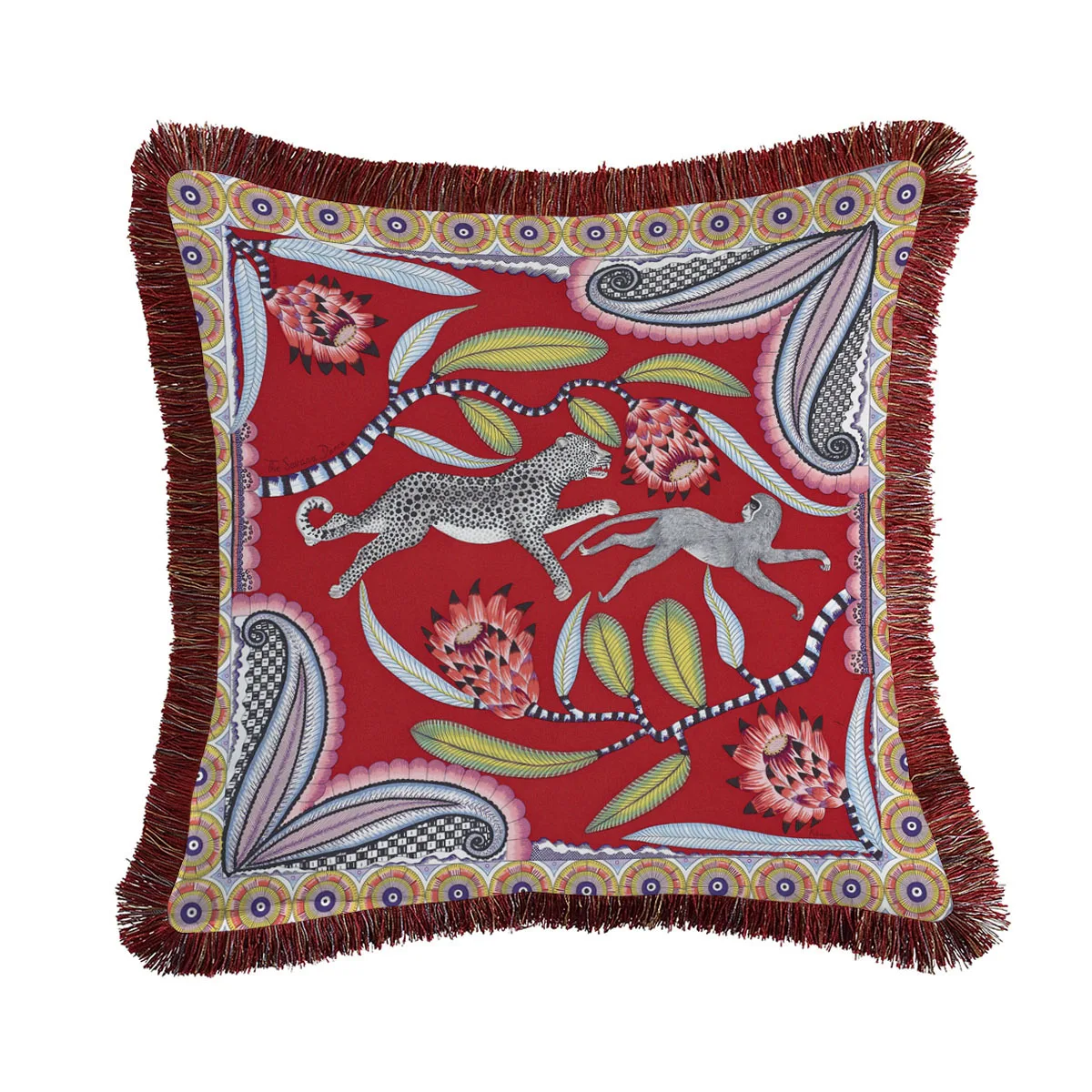Luxury European Classical Christmas Hotel Velvet Tassel Cushion Cover Pillow Cover Pillowcase Home Decorative Sofa Throw Pillows