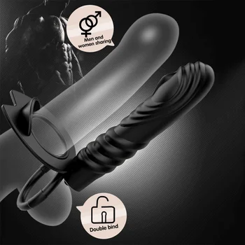 10 Frequency Double Penetration Anal Plug Dildo Vibrator Butt Plug Strap On Penis Vagina Vibrator