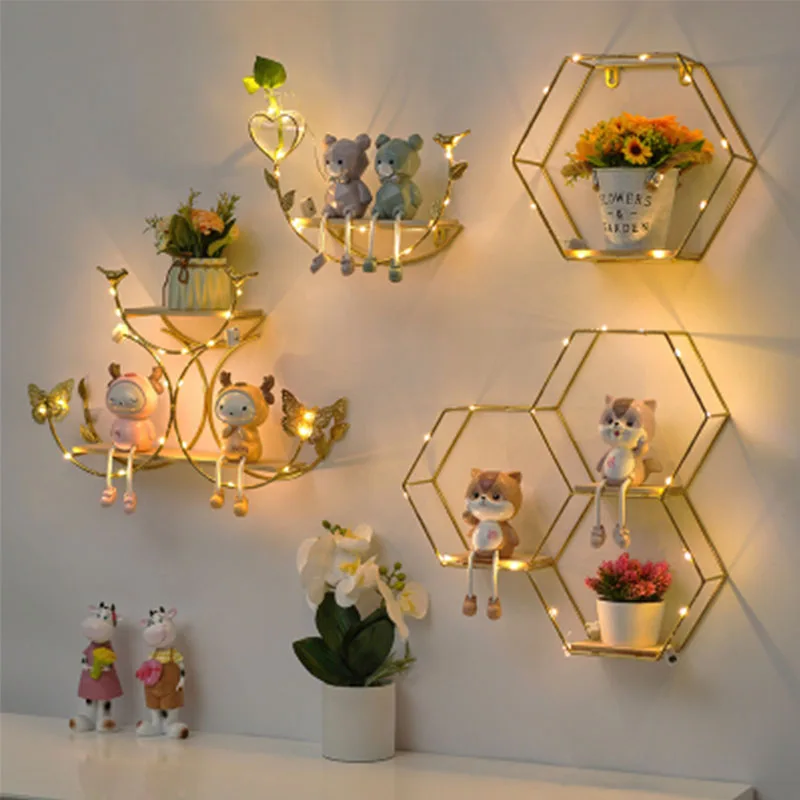 The creative north non-pierced decorative wall pendant wall decor living room milk tea water shop wall hanging wall shelf
