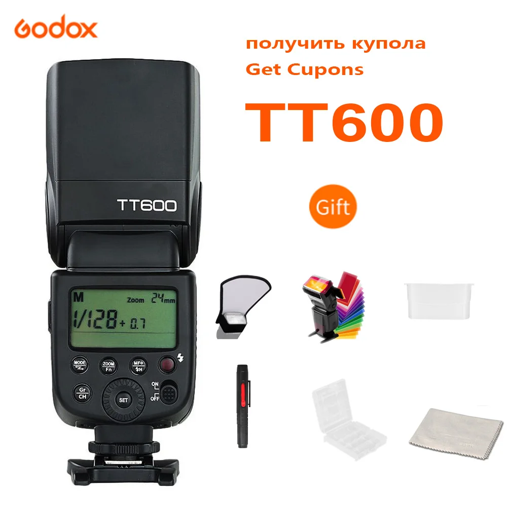 Godox TT600 2,4G Беспроводная вспышка Speedlite Master/Slave Flash со встроенной системой триггера для Canon Nikon Pentax Olympus Fujif