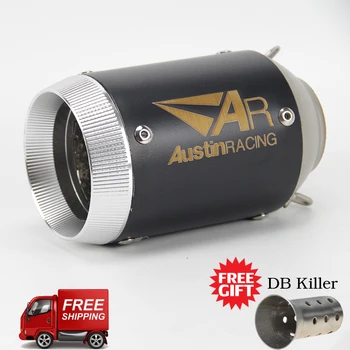 

Free shipping 51/60mm universal Motorcycle Austin racing exhaust muffler escape DB killer for z250 z400 z650 z900 r1 zx6r R15 R3