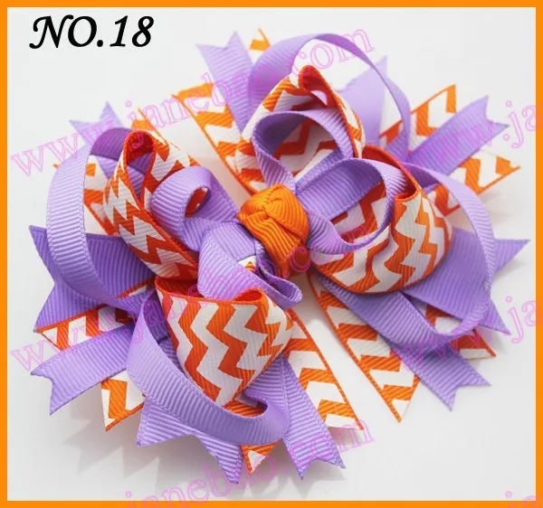 500 шт 4,5 ''шеврон волосы банты девушки банты из бутика фанки слоистых Hairbows бутик фанки лук