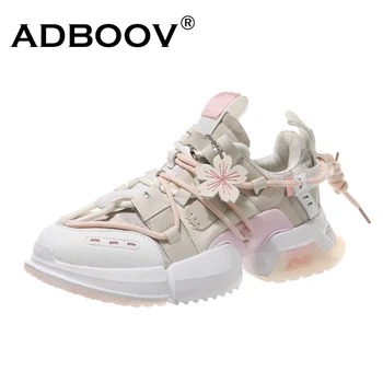 

ADBOOV New Fashion Sneakers Women Patchwork Casual Shoes Ladies Thick Sole Chunky Sneakers Female