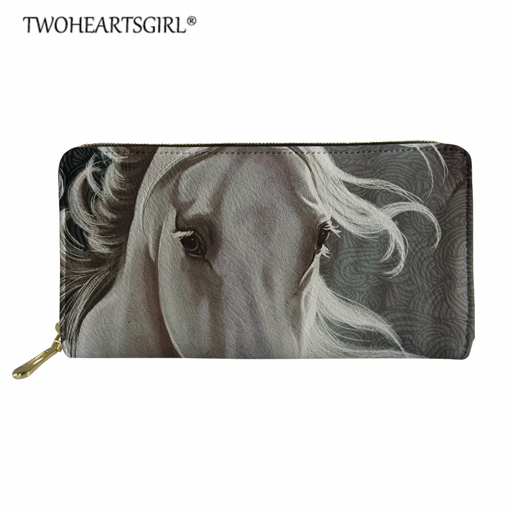 Twoheartsgirl кошелек в виде лошади, женский кожаный кошелек, роскошный дизайн, длинные кошельки и держатель для карт, клатч, дамские сумки для денег - Цвет: L4335Z21