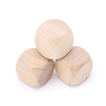 

1pc 6 Sided 40mm Blank Wood Dice Kid Toys Printing Engraving Write Painting DIY Family Game