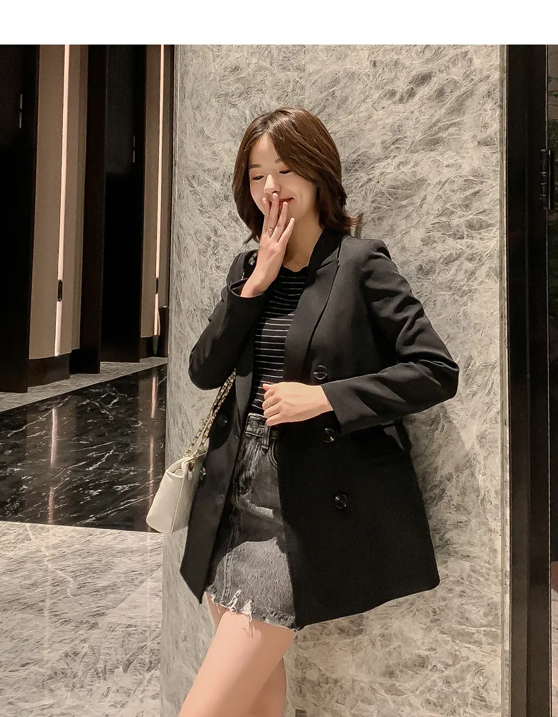 8882 Photo Shoot Autumn And Winter New Style Korean-style Small Suit Mid-length Loose-Fit Elegant Fashion Coat Women's