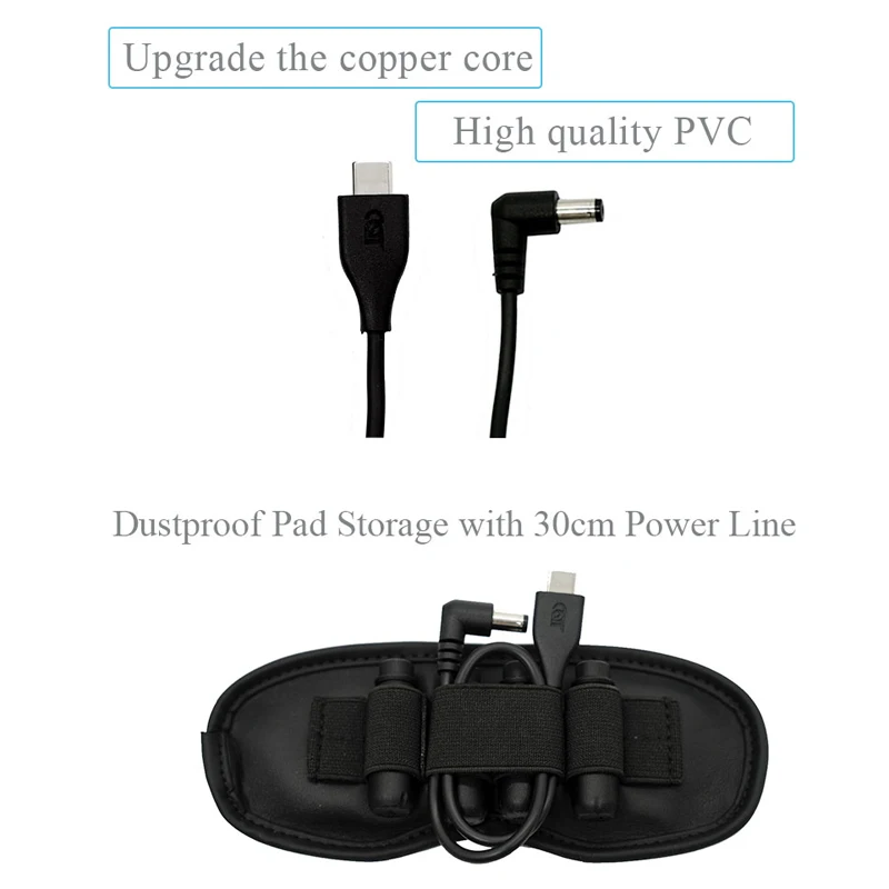 30cm Charging Cable Battery Case Storage Dust Pad Set For DJI FPV Combo Goggles V2 Glasses Charging Cables Drone Accessories New