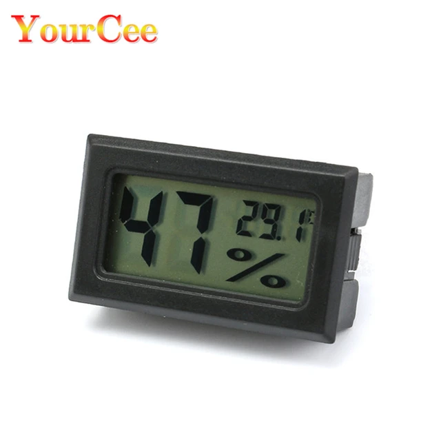 Mini Lcd Temperatura Humedad Medidor Reloj Higrómetro Interi