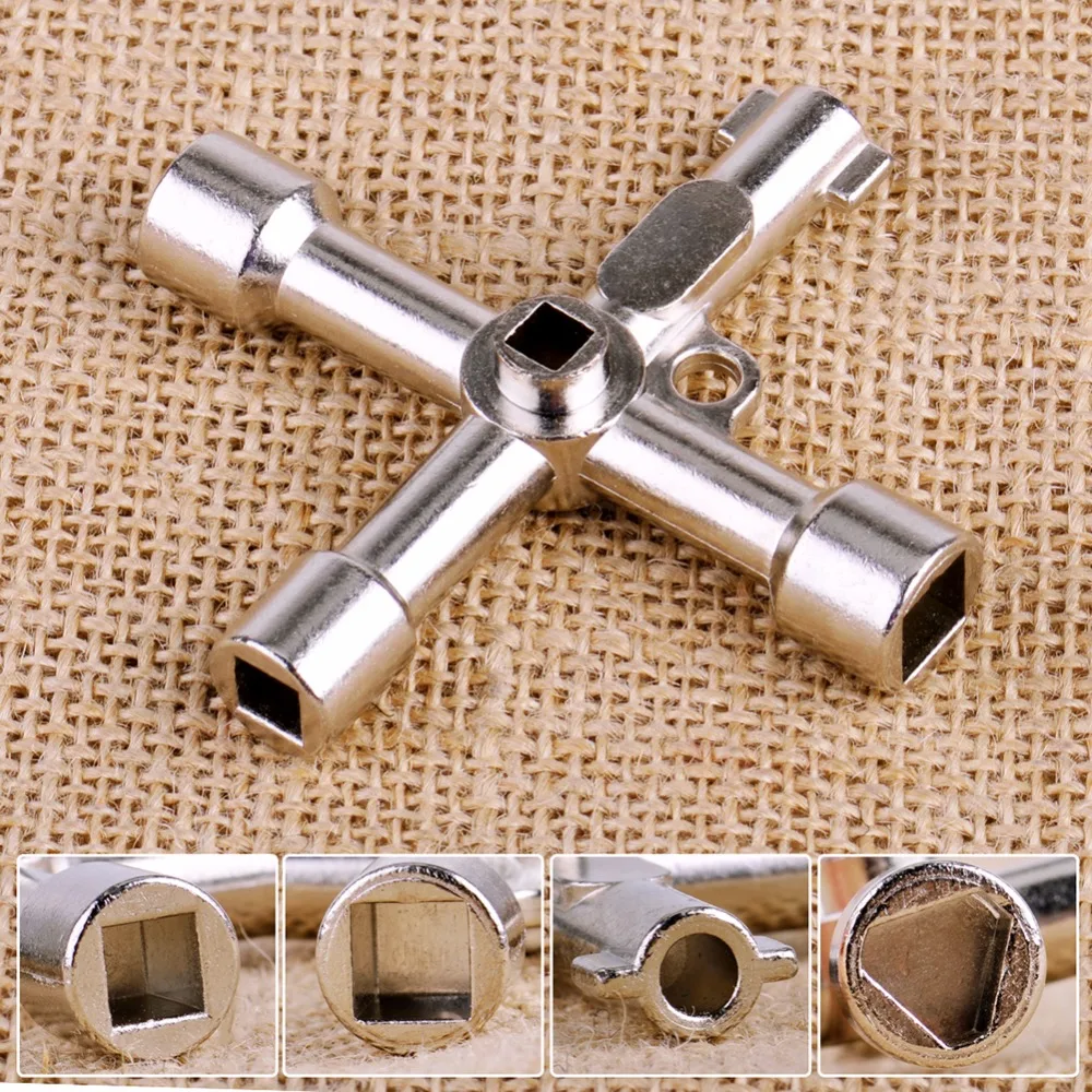 

Multifunction 4 Ways Universal Triangle Wrench Key Plumber Keys Triangle for Gas Electric Meter Cabinets Bleed Radiators