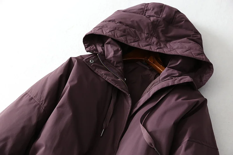 super warm Winter hooded oversized Warm Duck down coat female was thin waist Down Warm Jacket Hooded thicker warm Parkas F791