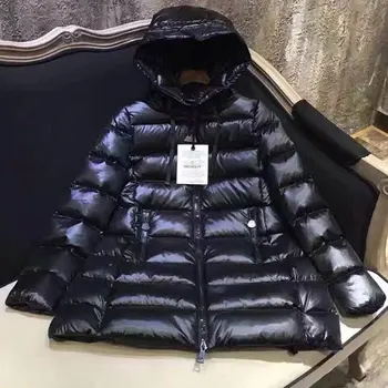 

2020 Women Down Jacket Short Glossy Cloak Style Thick Winter Coat Ladies Warm Outerwear Classic Mid Long Hooded Women Parka D704