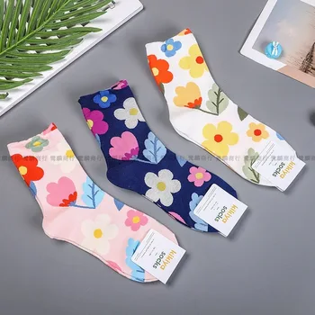 

Crew Socks Funny Women Cotton Woman Sox Floral Print Solid Soft Sock Cartoon Ladies Autumn Winter Classic Lady Calcetines Hombre