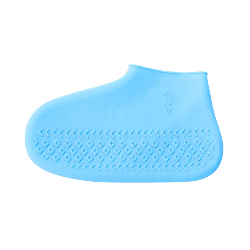 Водонепроницаемая обувь дождевик противоскользящие многоразовые силиконовые стельки обувь ботинки уличная походная обувь для рыбалки утолщенная - Цвет: Синий