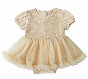 

Lace Baby Girl Dress Gauze Short Sleeve Princess Bodysuit Dresses Baby Clothes 0-2T E61030