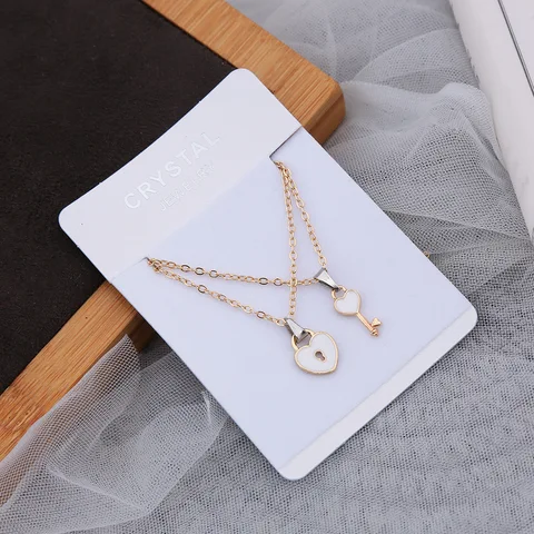 Lock Paired Pendant Necklaces For Women Men Lovers Best Friends Trendy Sweet Couple Necklaces Party Fashion Jewelry Gifts