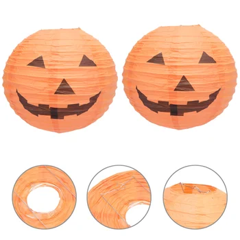 

10Pcs Festival Folding Round Paper Lantern for Halloween (Pumpkin)