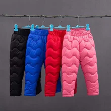 Детские штаны; однотонные детские теплые хлопковые штаны на пуху; зимние плотные бархатные брюки для мальчиков и девочек; детские штаны
