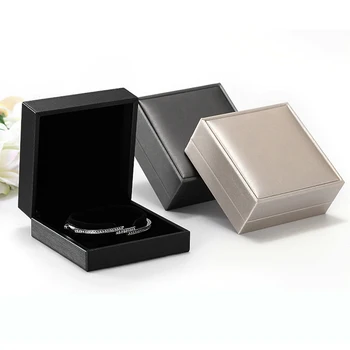 

Jewelry Display Bracelet Box Storage Boxes Solid Color Holder For Wedding Proposal PU Gift Case Delicate