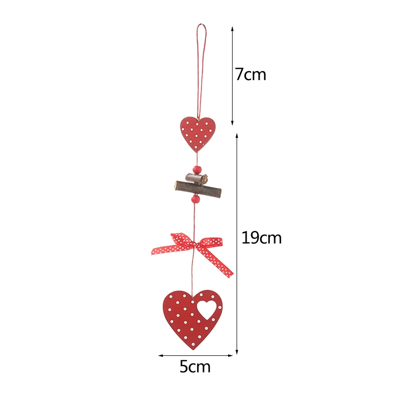 1/2/3Pc Red Dot Heart Snowflake Xmas Tree Angel Star Wooden Pendants Ornaments Christmas Hanging Decorations For Home Navidad