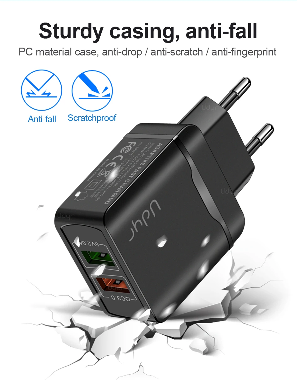 Udyr быстрое зарядное устройство quick charge 3,0 QC 18 Вт USB зарядное устройство для iPhone QC3.0 настенное зарядное устройство для samsung s10 Xiaomi Mi 9 зарядное устройство для телефона