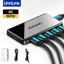 Unnlink – commutateur HDMI 3x1 5x1 4K 60Hz, adaptateur convertisseur pour TV MI box 3 PS3 PS4 Pro TV PC projecteur ordinateur portable