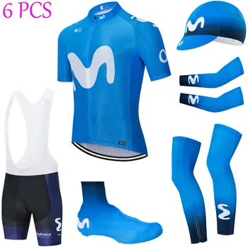 

TEAM 2020 Large M cycling jersey WEAR bike shorts 6pcs Suit Ropa Ciclismo quick dry bicycling Clothing Maillot sleeves warmers