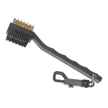 

2 Sided Brass Wires Nylon Golf Club Brush Groove Cleaner Kit Black
