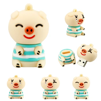

Cartoon Smile Pig USB Memory Stick 64 256 GB Pendrive Cute U Disk 4GB 8 32 16 gb 128GB Pen drive Thumbdrive USB 2.0 Flash Drive