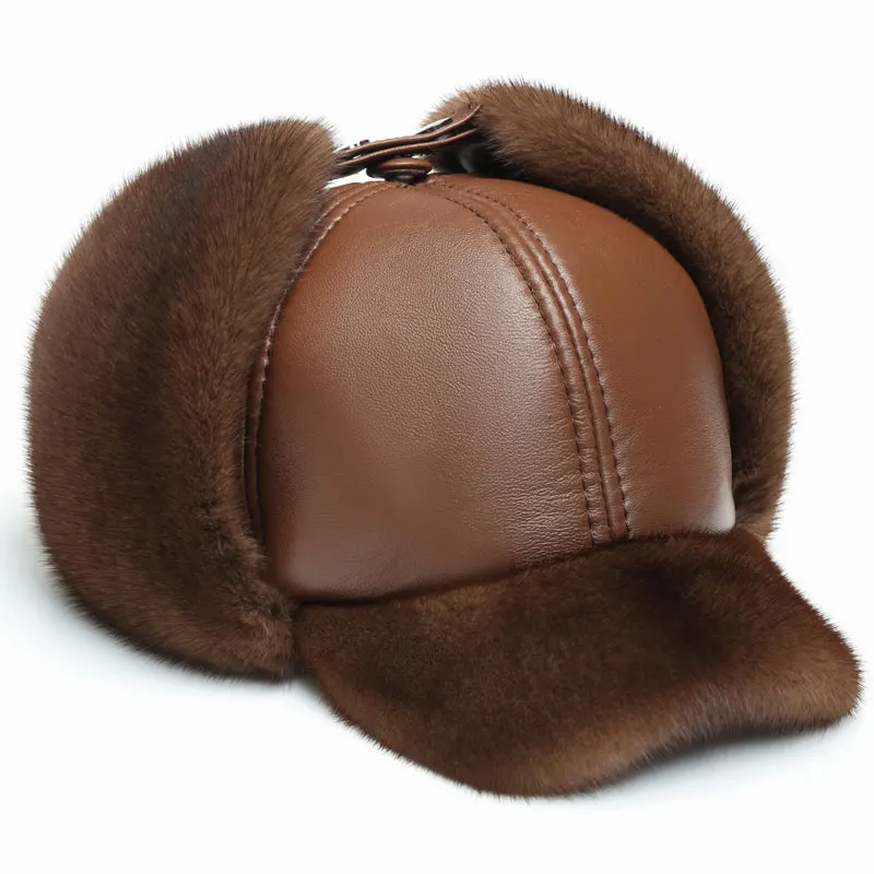 Natural mink fur|Men's Baseball Caps 