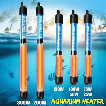 

220V Adjustable Temperature Thermostat Heater Rod 100W/ 200W/ 300W Submersible Aquarium Fish Tank Water Heat