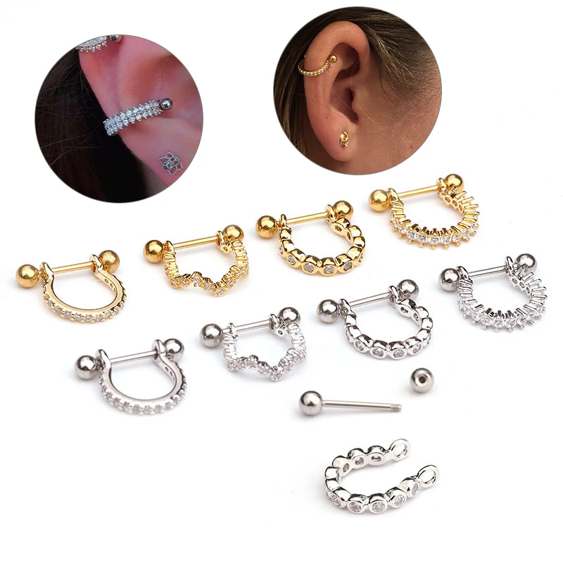1pc Piercer Tragus Cartilage Ring Helix Jewelry Labret Piericngs Titanium Piercing Body Jewelry New Fashion