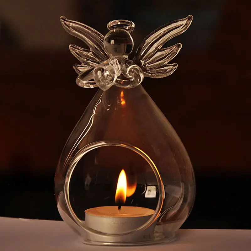 

Angel Glass Candle Holder Hanging TeaLight Candlestick Wedding Party Dinner Table Decor New Romantic