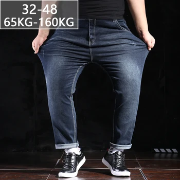

2020 New cotton Jeans Men High Quality Famous Brand Denim trousers soft mens pants spring jean fashion Large Big size 32-46 48