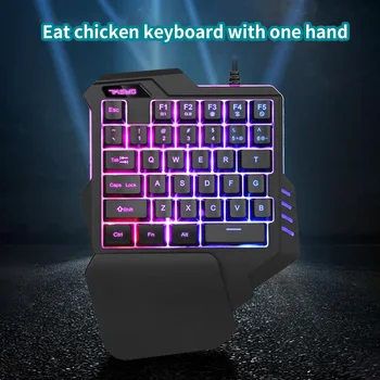 

Gaming Keyboard Mechanical One-Handed Keyboard For PUBG LOL Mobile Game One Hand Small Keyboard Dropship LED Backlight Keyboard