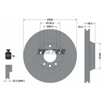 

Disc brake front left/Porsche Cayenne 3.2-5.0TDi 02 TEX