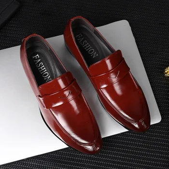 

Male Dress Office Shoes Men Classic Luxury Plus Size Loafers Mens Formal Wedding Shoes Fashion Man Pu Leather Casual Shoes