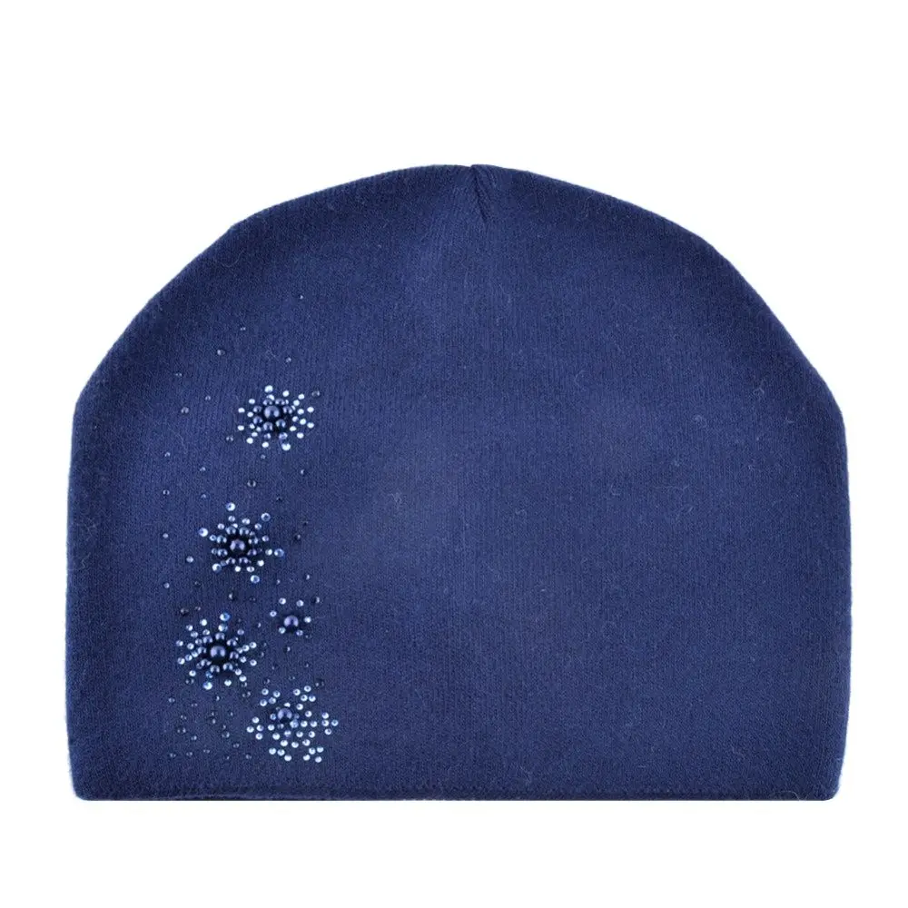 

Зимние шапки с жемчугом для женщин, вязаная шапка, Дамская Осенняя шерстяная шапка, женские шапки со стразами, Теплая Шапка-бини