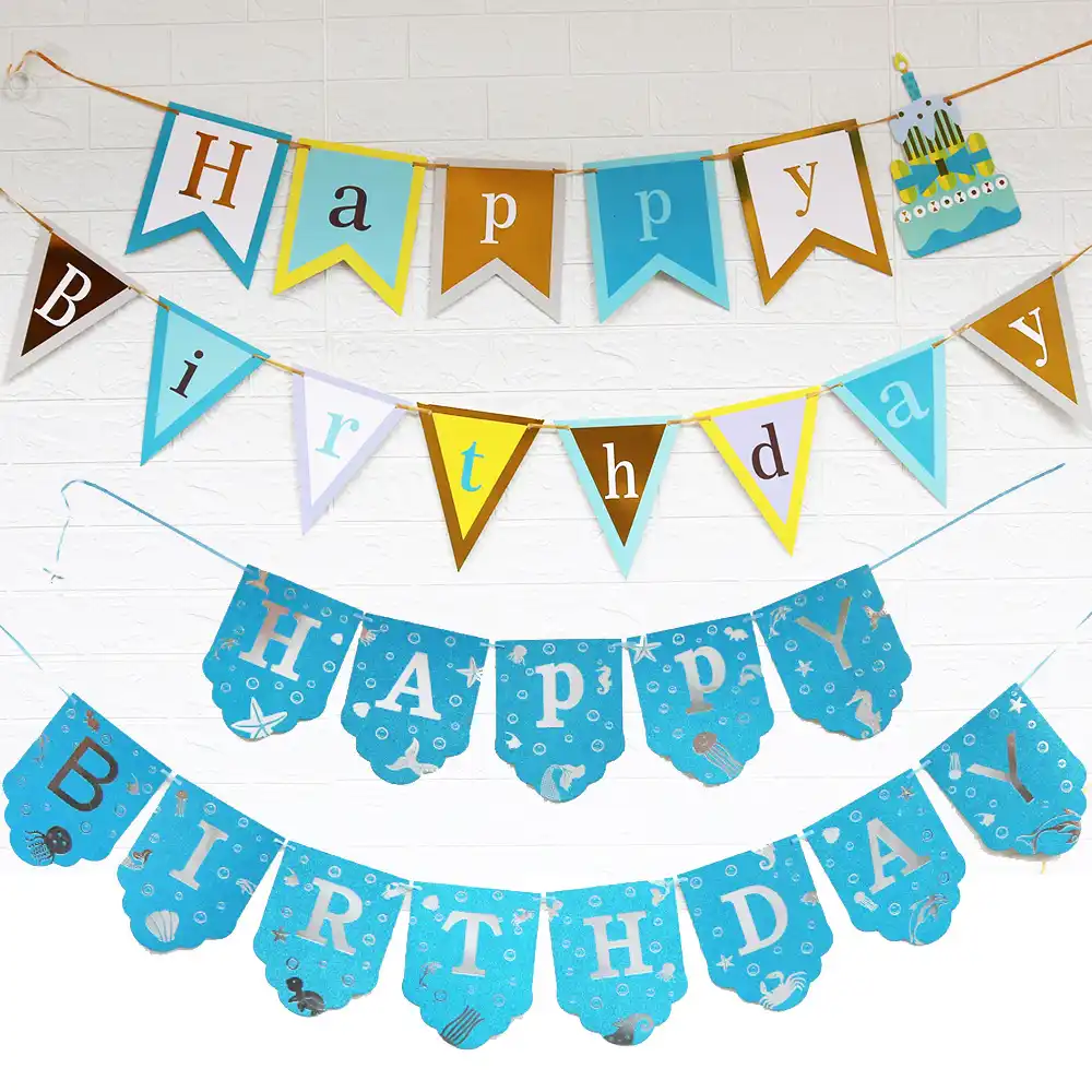 Happy Birthday S Letter Pull Tail Flag Children Birthday Party